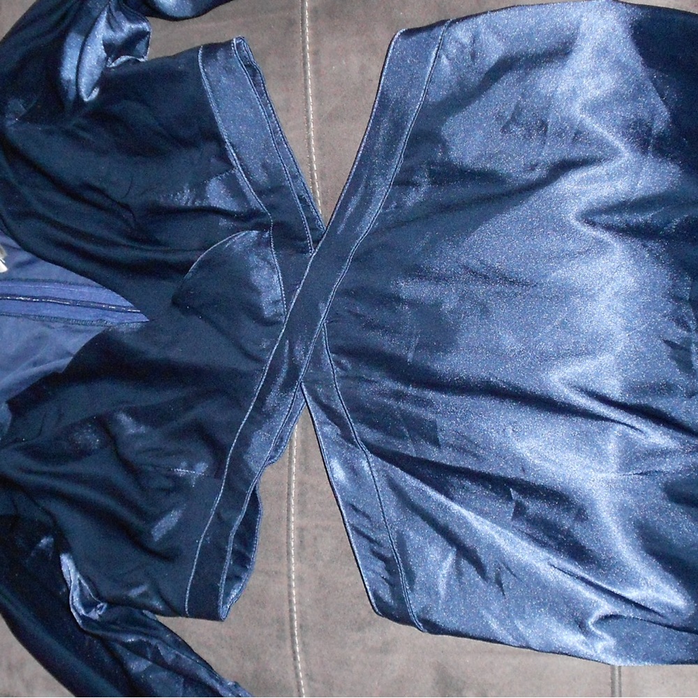 Elegant Navy Blue Satin Dress